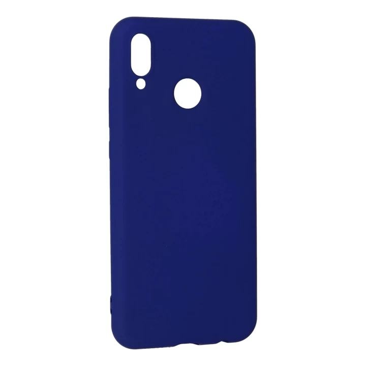 Huawei P20 Lite Kılıf Nano içi Kadife Silikon - Koyu Mavi