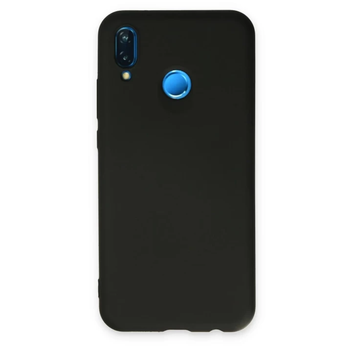 Huawei P20 Lite Kılıf Nano içi Kadife Silikon - Siyah