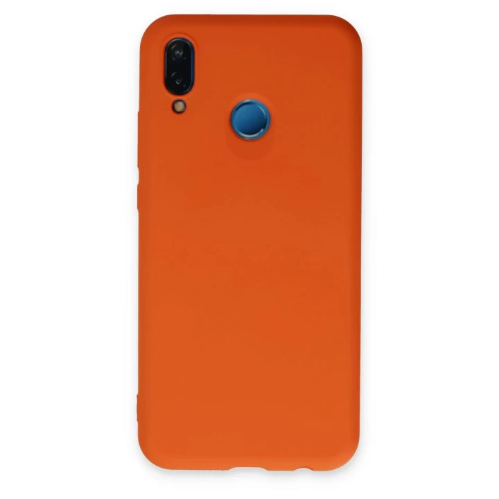 Huawei P20 Lite Kılıf Nano içi Kadife Silikon - Turuncu