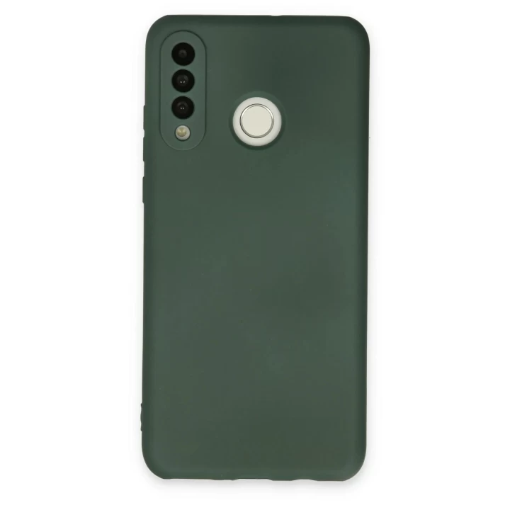 Huawei P30 Lite Kılıf Nano içi Kadife Silikon - Koyu Yeşil