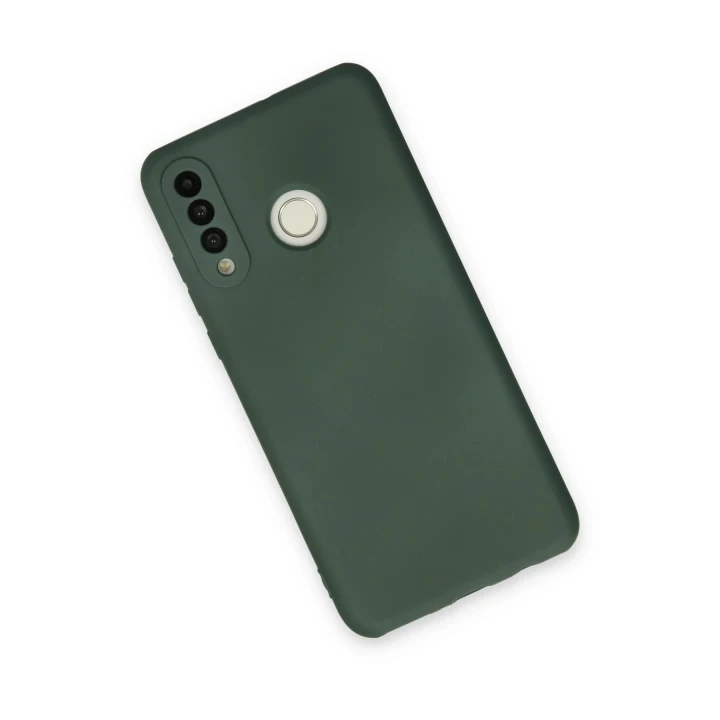 Huawei P30 Lite Kılıf Nano içi Kadife Silikon - Koyu Yeşil