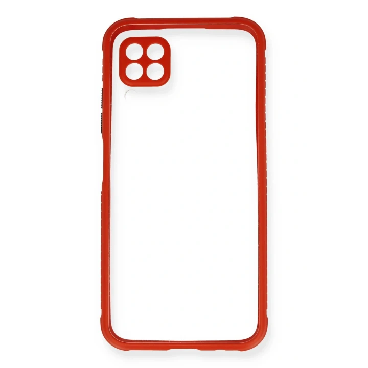 Huawei P40 Lite Kılıf Miami Şeffaf Silikon - Kırmızı