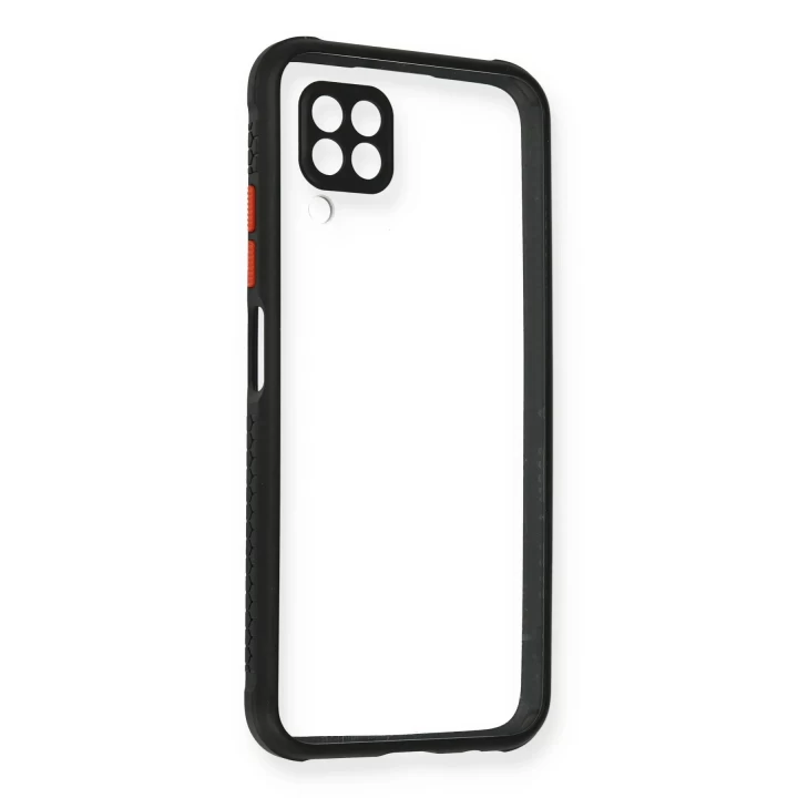 Huawei P40 Lite Kılıf Miami Şeffaf Silikon - Siyah