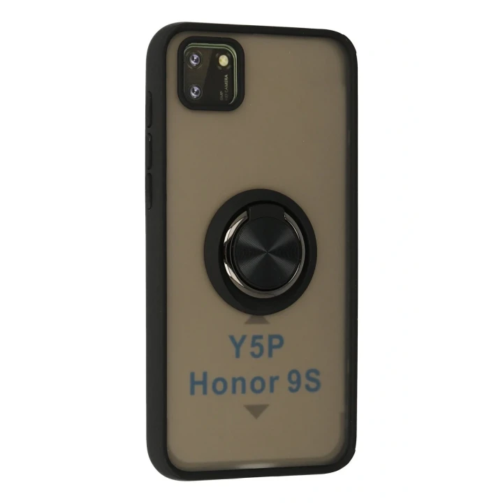 Huawei Y5P Kılıf Montreal Yüzüklü Silikon Kapak - Siyah