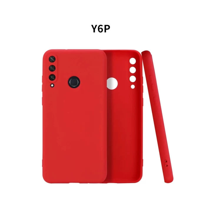 Huawei Y6P Kılıf First Silikon - Kırmızı