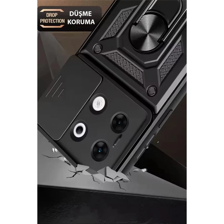 İnfinix Zero 30 5G Kılıf Pars Lens Yüzüklü Silikon - Yeşil