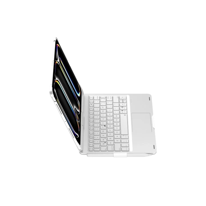 iPad Pro 11 (2024) F11 ATS Kılıf Magic Dönen Klavyeli Tablet Kılıf - Gümüş