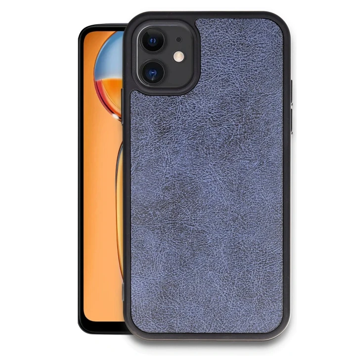 iPhone 11 Kılıf Aras Deri Kapak - Lacivert