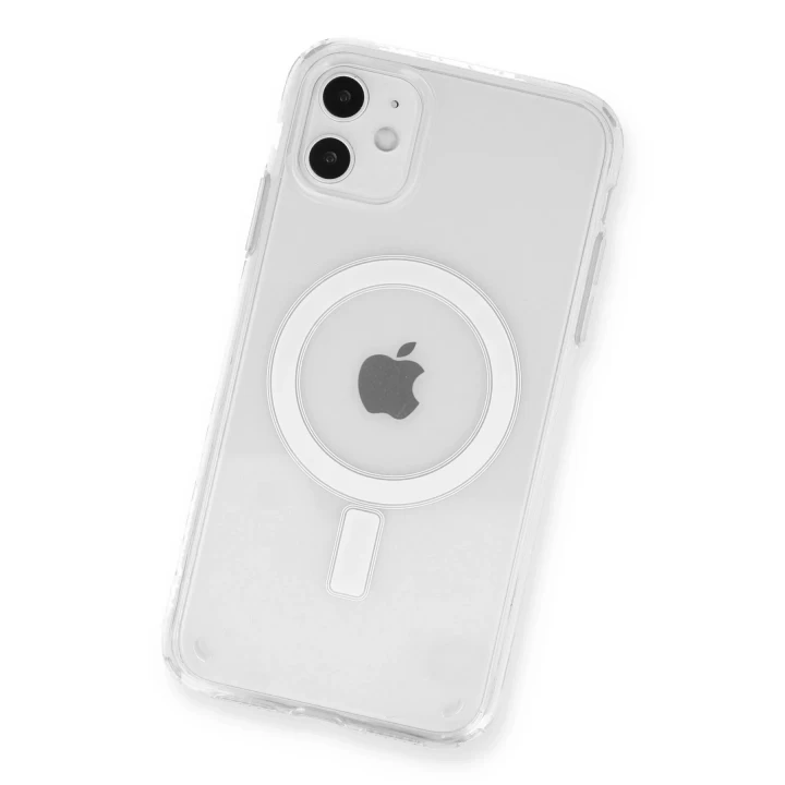 iPhone 11 Kılıf Magneticsafe Şeffaf Silikon - Şeffaf