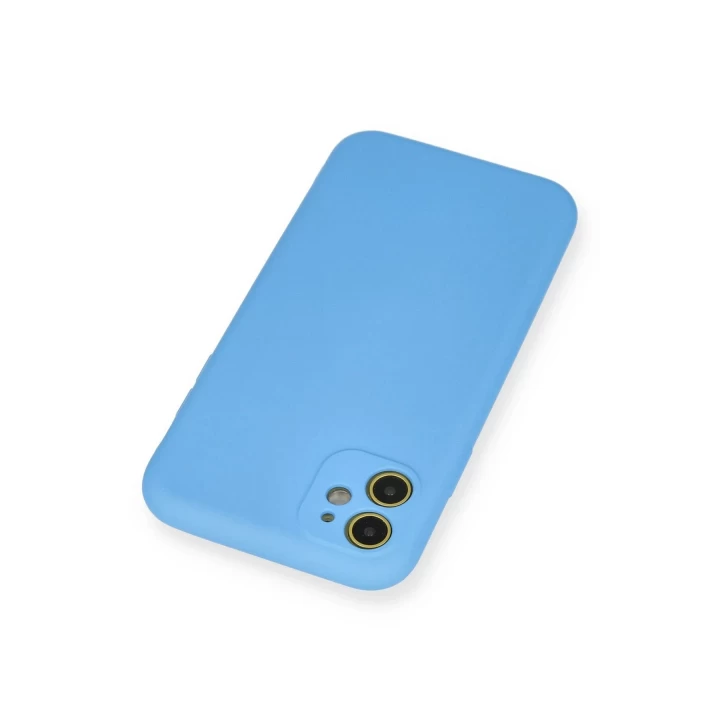 iPhone 11 Kılıf Nano içi Kadife Silikon - Mavi