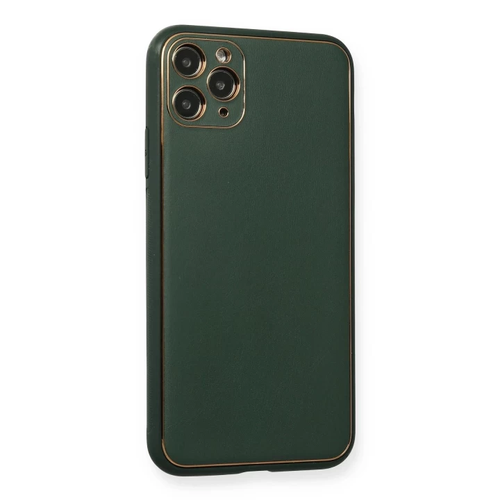 iPhone 11 Pro Kılıf Coco Deri Silikon Kapak - Yeşil