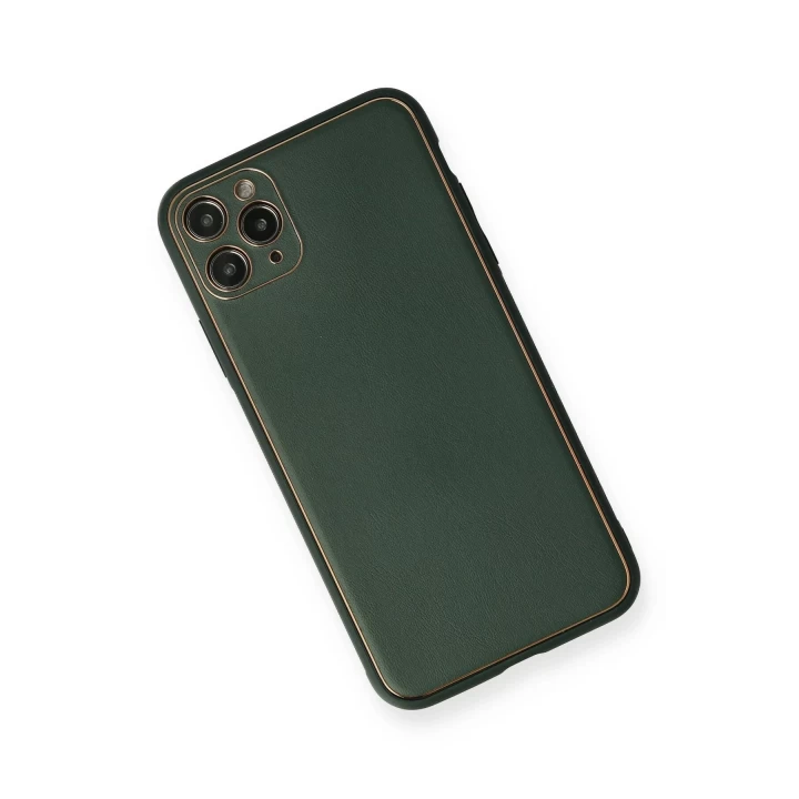 iPhone 11 Pro Kılıf Coco Deri Silikon Kapak - Yeşil