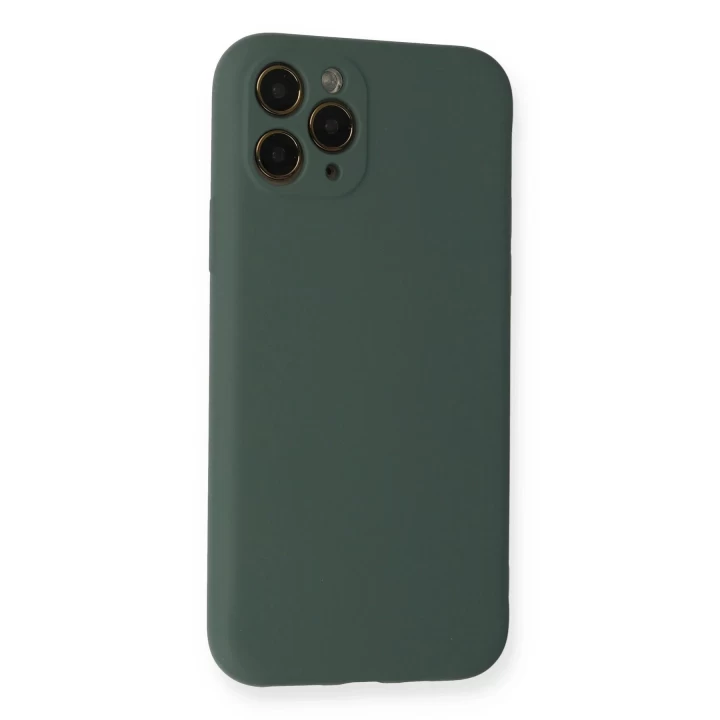 iPhone 11 Pro Kılıf Nano içi Kadife Silikon - Koyu Yeşil