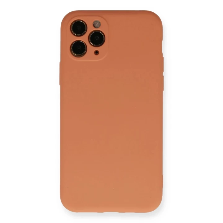 iPhone 11 Pro Kılıf Nano içi Kadife Silikon - Mat Turuncu