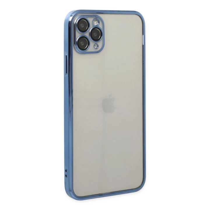 iPhone 11 Pro Kılıf Razer Lensli Silikon - Açık Mavi