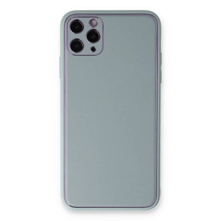 iPhone 11 Pro Max Kılıf Coco Deri Silikon Kapak - Turkuaz