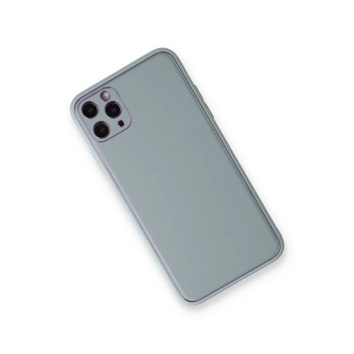 iPhone 11 Pro Max Kılıf Coco Deri Silikon Kapak - Turkuaz