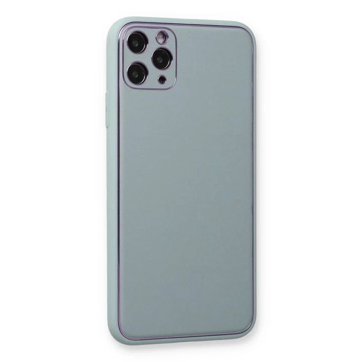 iPhone 11 Pro Max Kılıf Coco Deri Silikon Kapak - Turkuaz