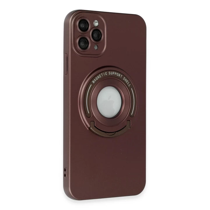 iPhone 11 Pro Max Kılıf Lukka Magneticsafe Kapak - Kahverengi