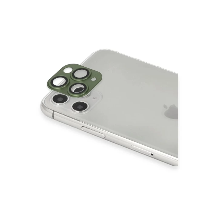 iPhone 11 Pro Max Pers Alüminyum Kamera Lens - Yeşil
