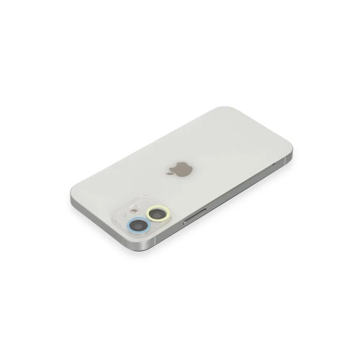 iPhone 11 Renkli Kamera Lens Koruma Cam - Sarı-Mavi