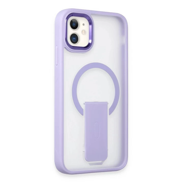 iPhone 11 Tork Magsafe Standlı Kapak - Lila