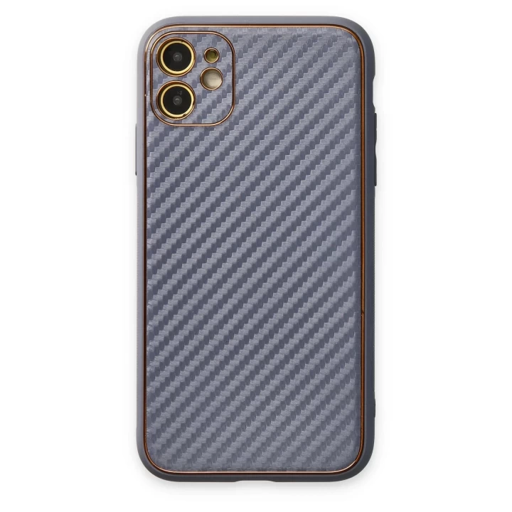 iPhone 12 Kılıf Coco Karbon Silikon - Gri