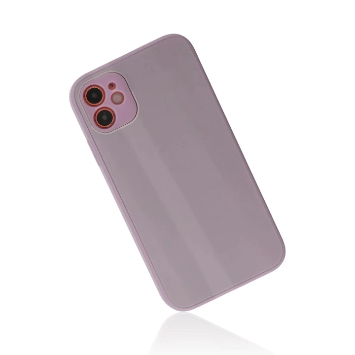 iPhone 12 Kılıf Glass Kapak - Mor