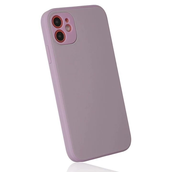 iPhone 12 Kılıf Glass Kapak - Mor