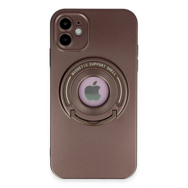 iPhone 12 Kılıf Lukka Magneticsafe Kapak - Kahverengi