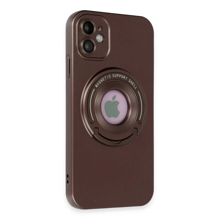 iPhone 12 Kılıf Lukka Magneticsafe Kapak - Kahverengi