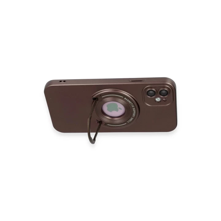 iPhone 12 Kılıf Lukka Magneticsafe Kapak - Kahverengi