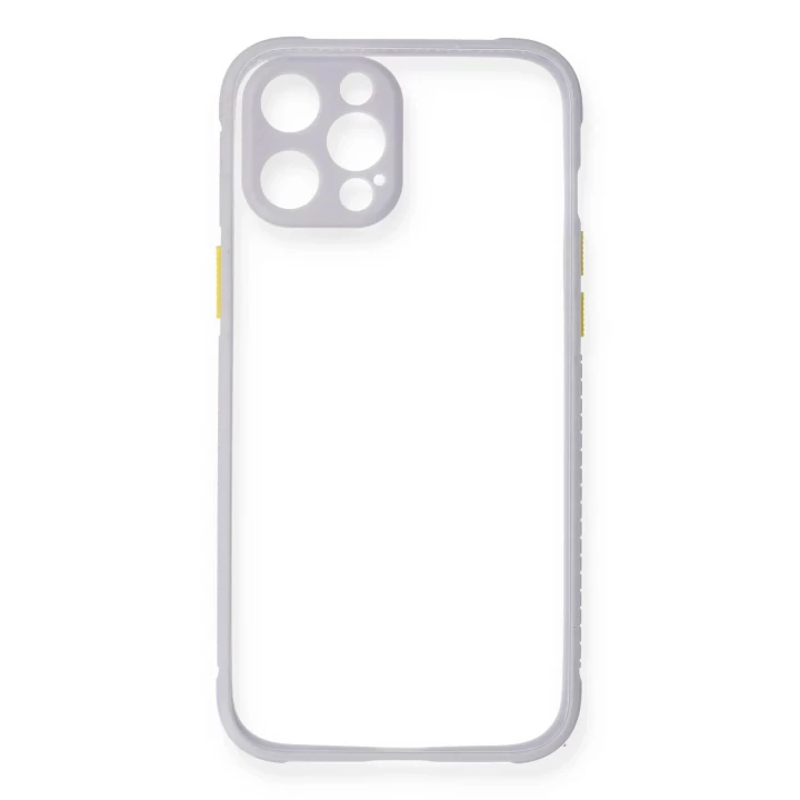 iPhone 12 Kılıf Miami Şeffaf Silikon - Lila
