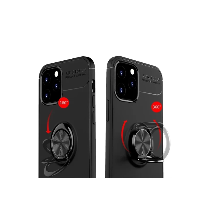 iPhone 12 Kılıf Range Yüzüklü Silikon - Mavi