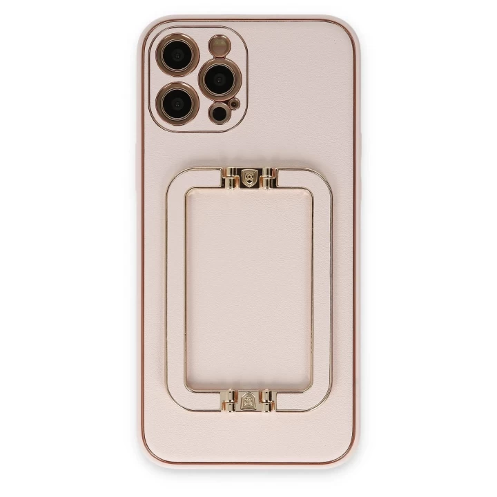 iPhone 12 Pro Kılıf Coco Elit Kapak - Pudra
