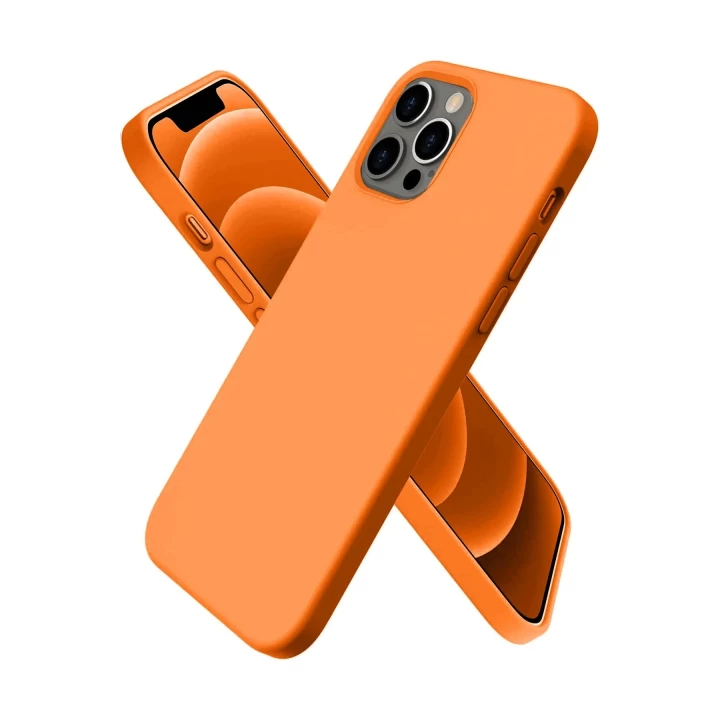 iPhone 12 Pro Kılıf First Silikon - Turuncu