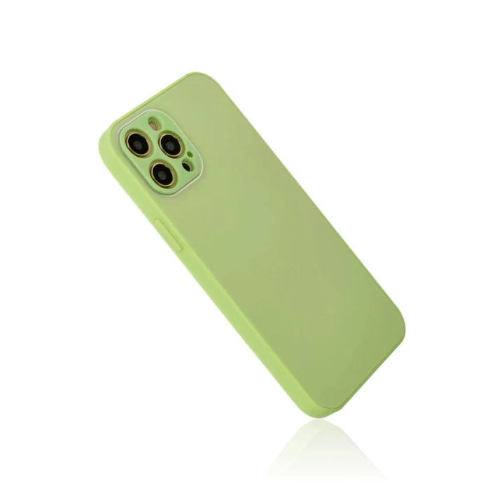 iPhone 12 Pro Kılıf Glass Kapak - Açık Yeşil