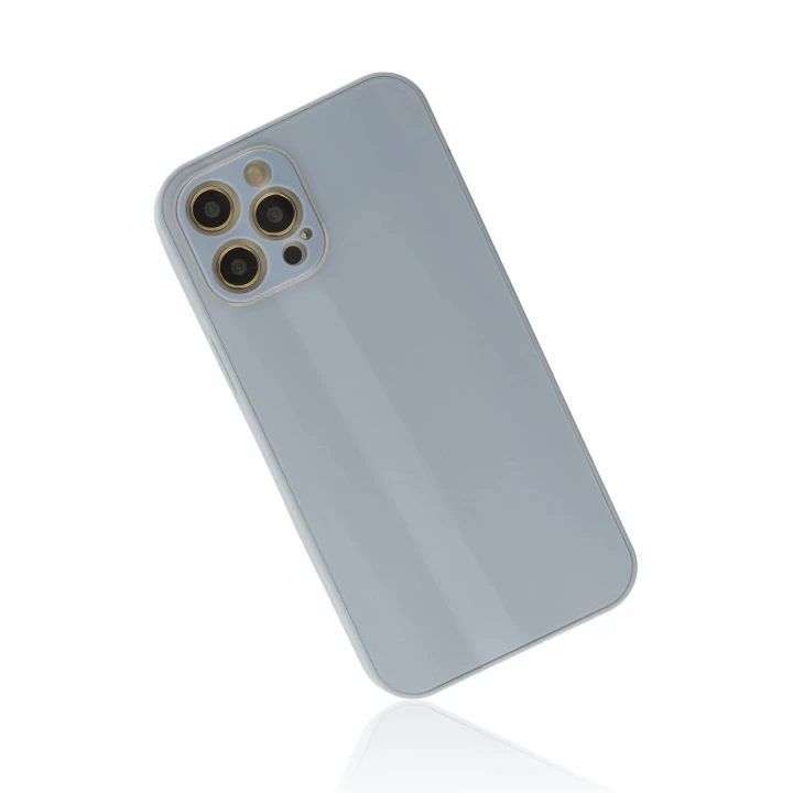 iPhone 12 Pro Kılıf Glass Kapak - Sky Blue