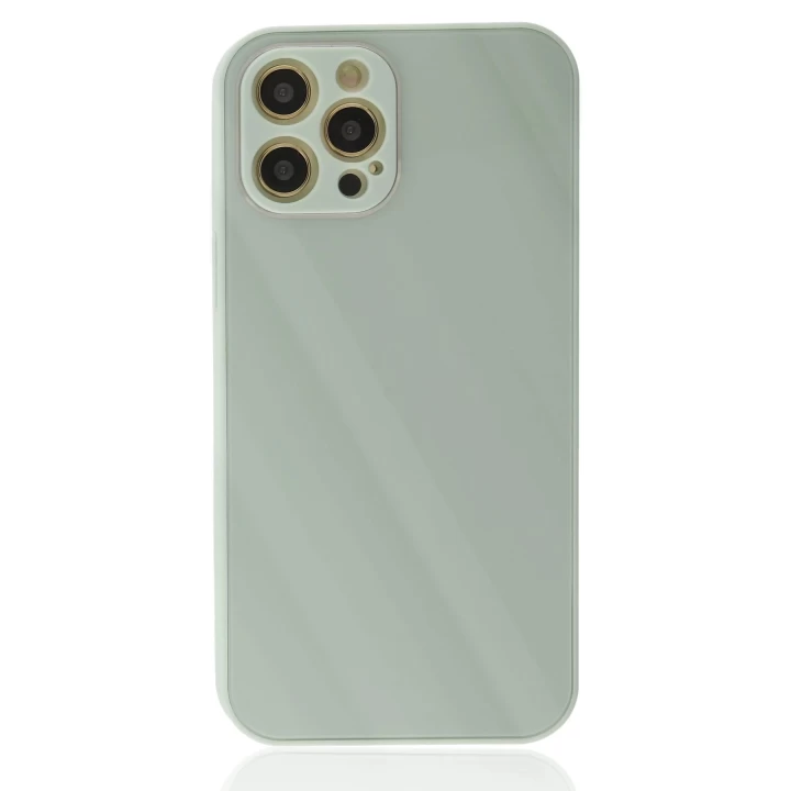 iPhone 12 Pro Kılıf Glass Kapak - Turkuaz