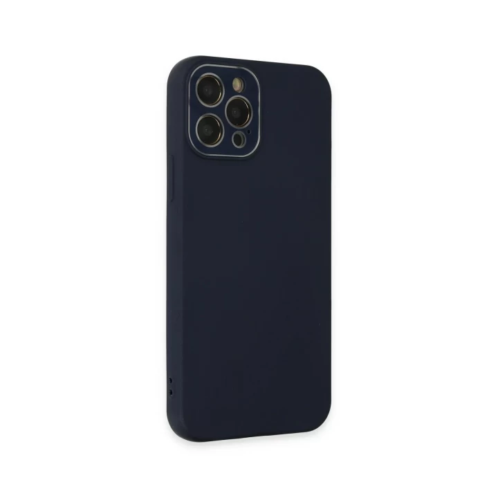 iPhone 12 Pro Kılıf Lansman Glass Kapak - Lacivert