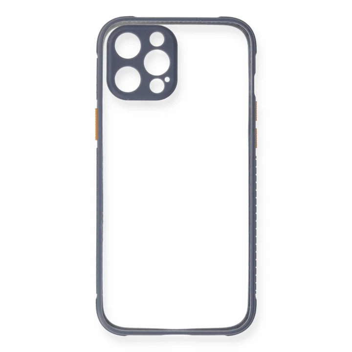 iPhone 12 Pro Kılıf Miami Şeffaf Silikon - Gri