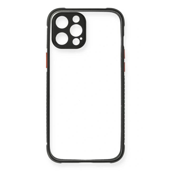 iPhone 12 Pro Kılıf Miami Şeffaf Silikon - Siyah