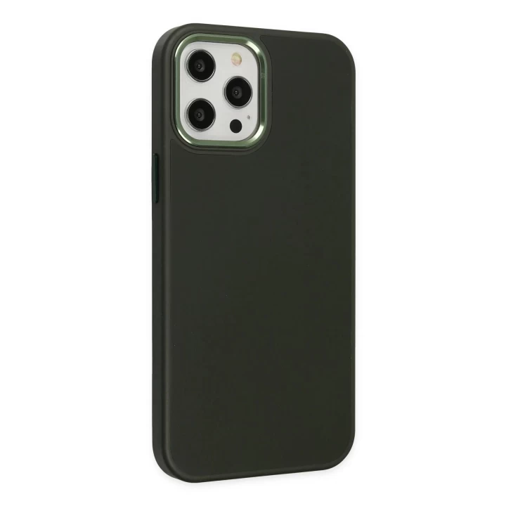 iPhone 12 Pro Max Kılıf Asya Deri Silikon - Koyu Yeşil