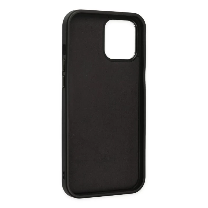 iPhone 12 Pro Max Kılıf Asya Deri Silikon - Siyah