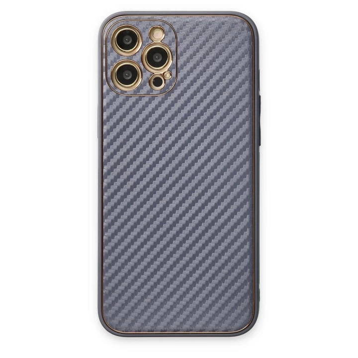 iPhone 12 Pro Max Kılıf Coco Karbon Silikon - Gri