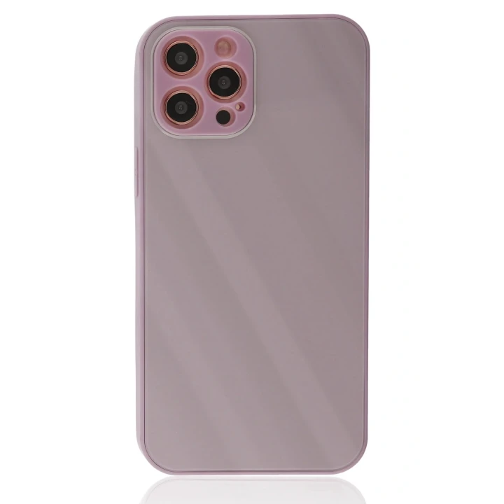 iPhone 12 Pro Max Kılıf Glass Kapak - Mor