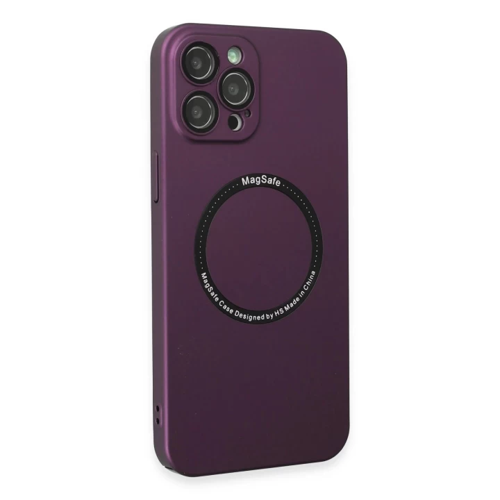 iPhone 12 Pro Max Kılıf Jack Magneticsafe Lens Silikon - Mürdüm