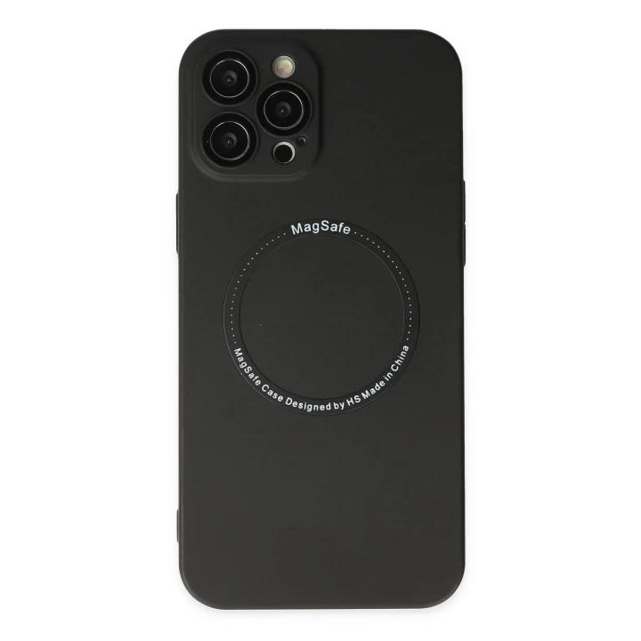 iPhone 12 Pro Max Kılıf Jack Magneticsafe Lens Silikon - Siyah