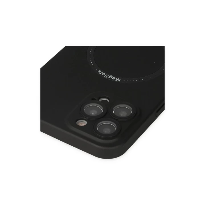 iPhone 12 Pro Max Kılıf Jack Magneticsafe Lens Silikon - Siyah
