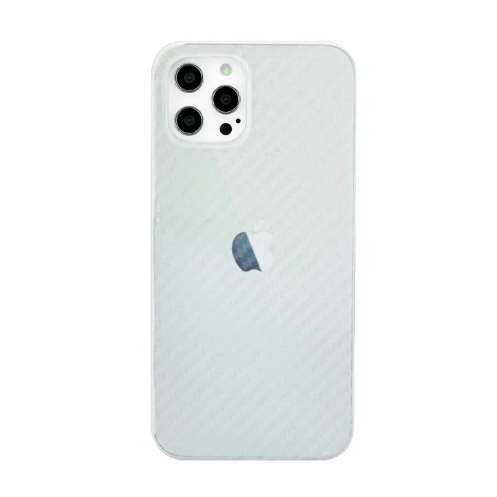 iPhone 12 Pro Max Kılıf Karbon PP Silikon - Şeffaf